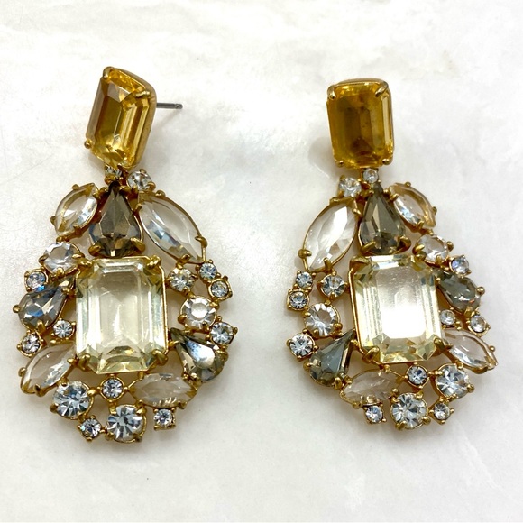 J. Crew Gold and Silver Statement Earrings - Picture 1 of 4